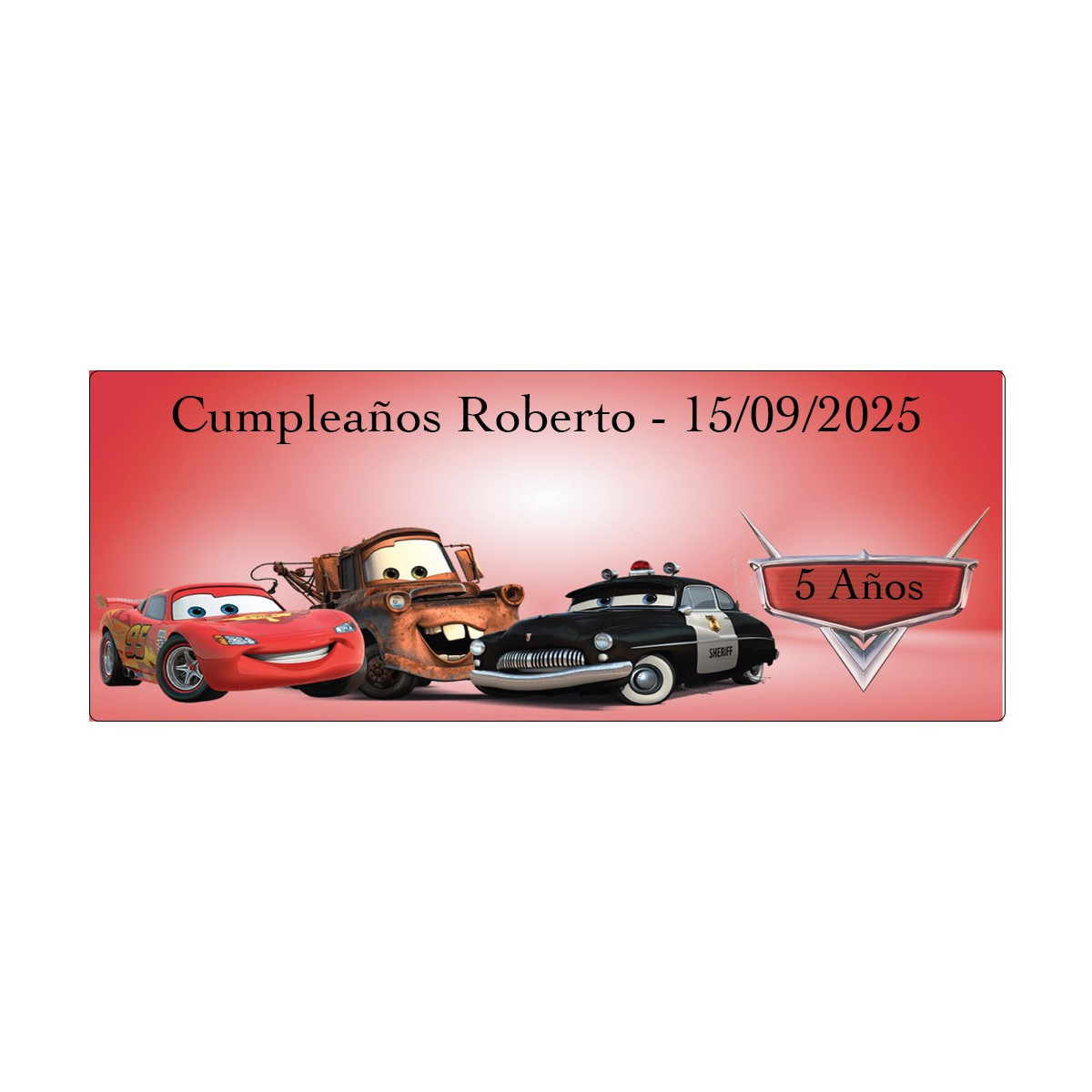 Adesivo personalizado com nome e texto carros