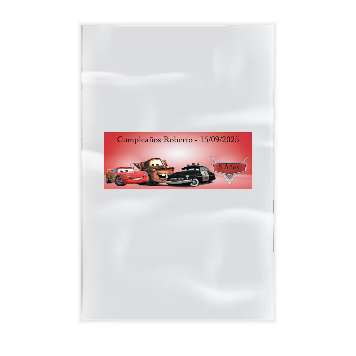 Pacote com 20 sacos transparentes personalizados com adesivos para carros