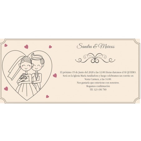 Convites de casamento personalizados noivos coração