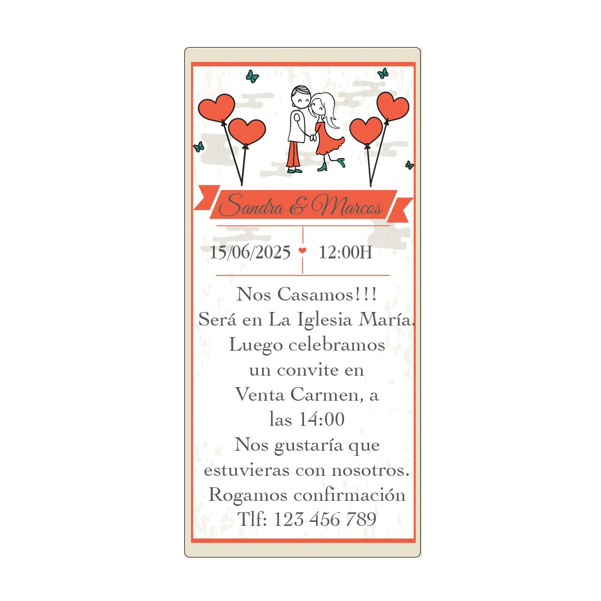 Convites de casamento personalizados noivos corações