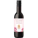 Garrafa de vinho de comunhão personalizada com o nome do convidado e da menina da comunhão