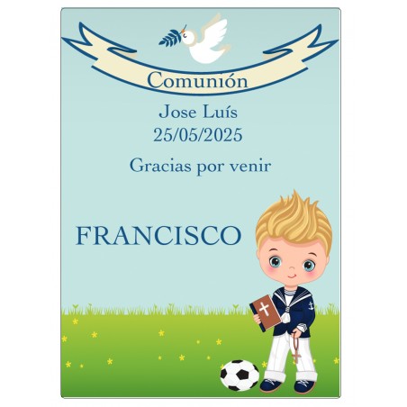 Adesivo de comunhão infantil personalizado com nome dos...