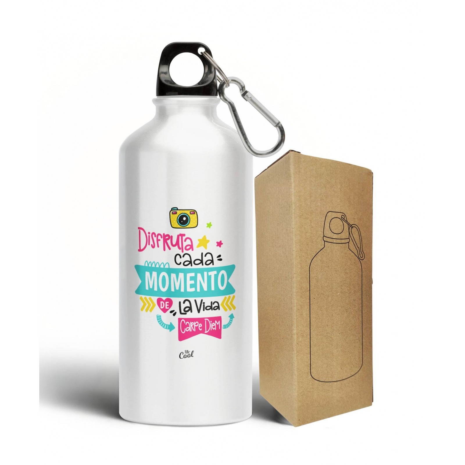 Botelha de alumínio 500ml aproveite cada momento da vida carpe diem