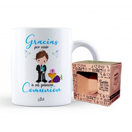 Caneca obrigado por ter vindo à minha primeira comunhão menino
