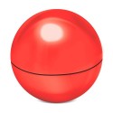 Bálsamo labial vermelho apresentado em caixa presente com adesivo personalizado com nome