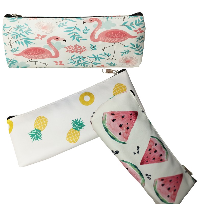 Estojos com estampas tropicais – Design alegre e funcional