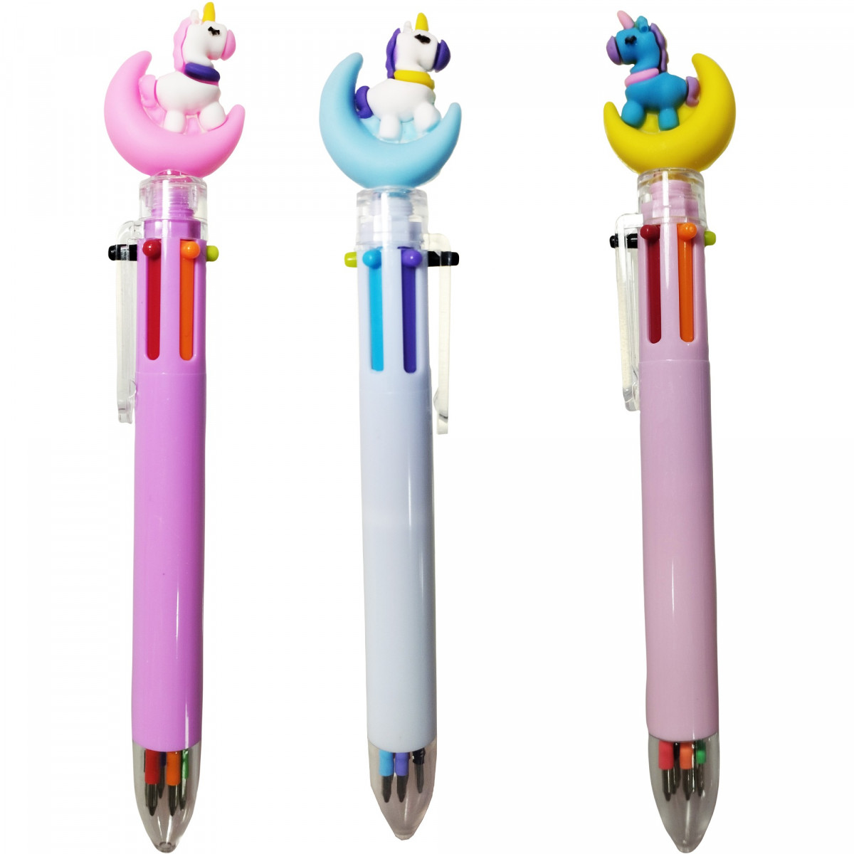 Canetas engraçadas para presentear com unicórnio multi tinta de cores