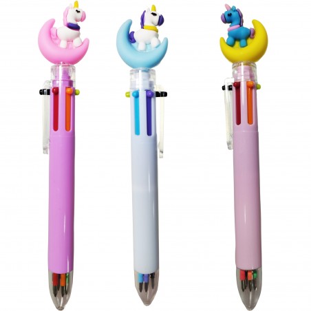 Canetas engraçadas para presentear com unicórnio multi tinta de cores