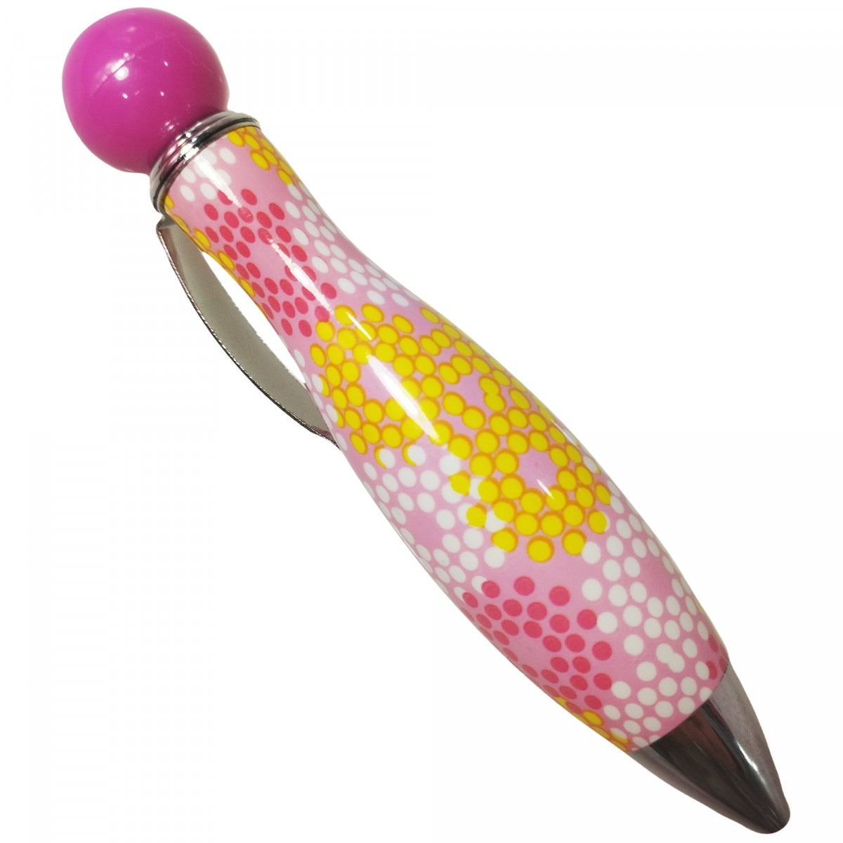 Caneta gorda com estampa de pontos em forma de flores, engraçada para presentear