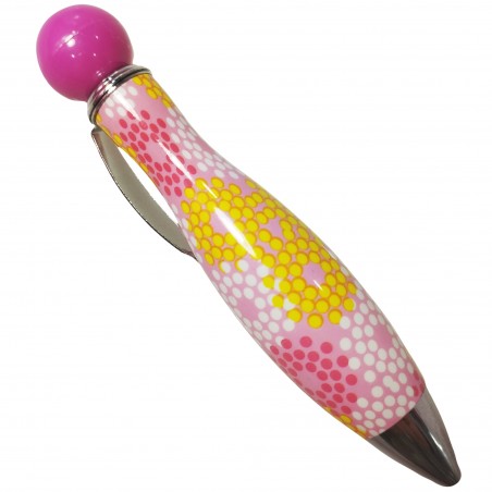 Caneta gorda com estampa de pontos em forma de flores, engraçada para presentear