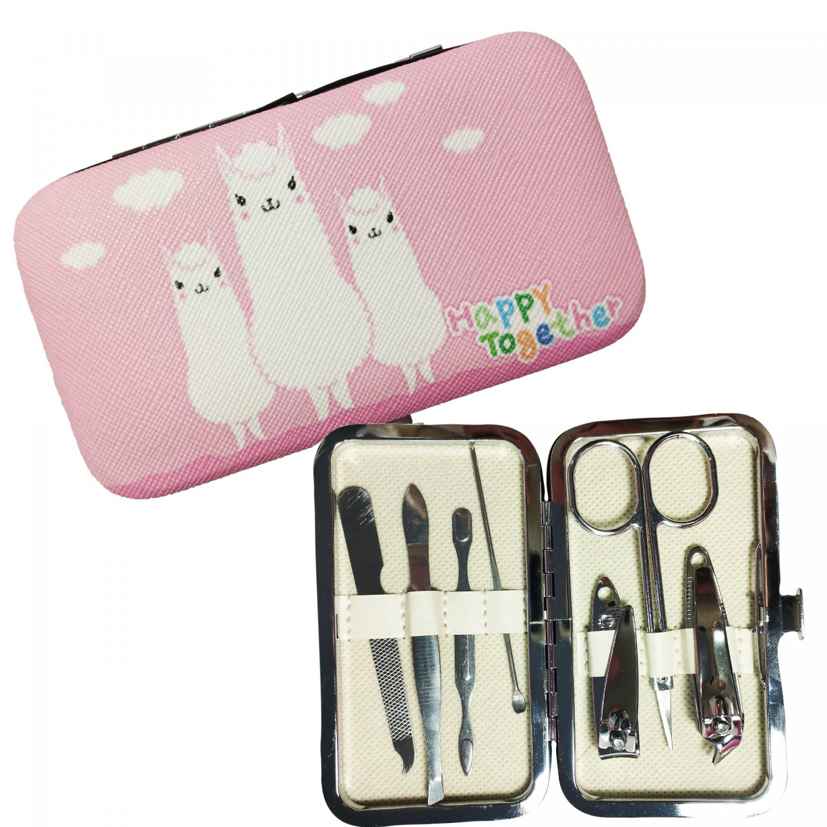 Conjunto de manicure chama na cor rosa