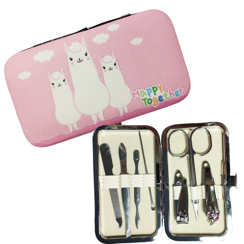 Conjunto de manicure chama na cor rosa