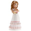 Figura cake girl comunhão betty com mãos de coração