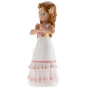 Figura cake girl comunhão betty com mãos de coração