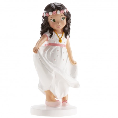 Figura de bolo menina comunhão dançando