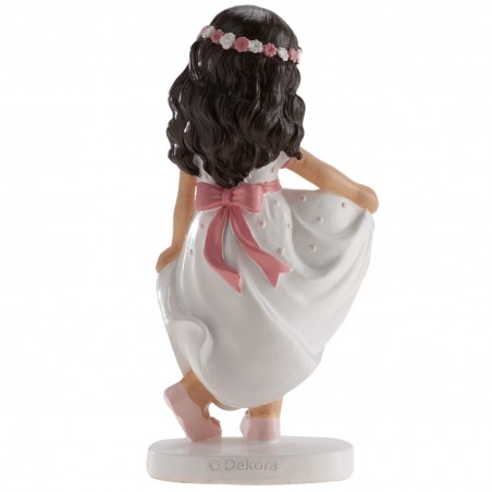 Figura de bolo menina comunhão dançando