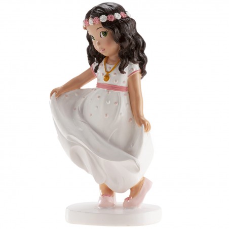 Figura de bolo menina comunhão dançando