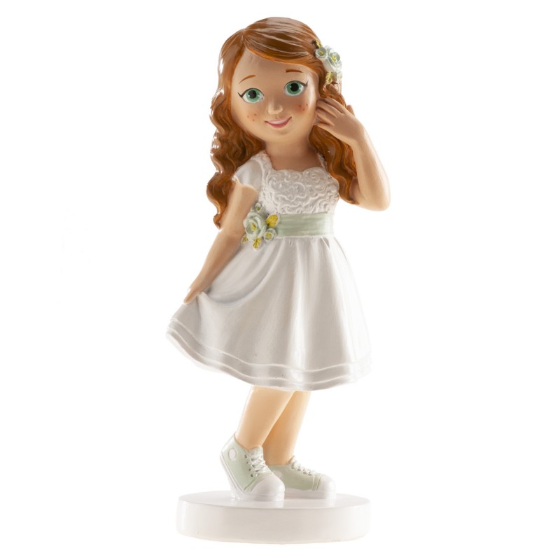 Figura do bolo comunhão menina ana com terno curto