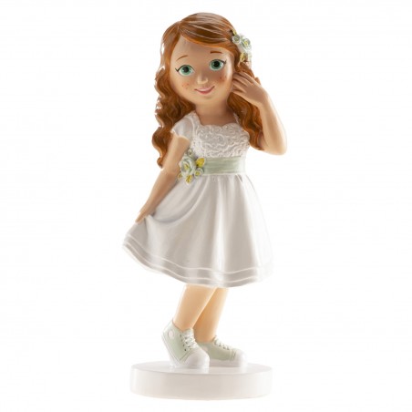 Figura do bolo comunhão menina ana com terno curto