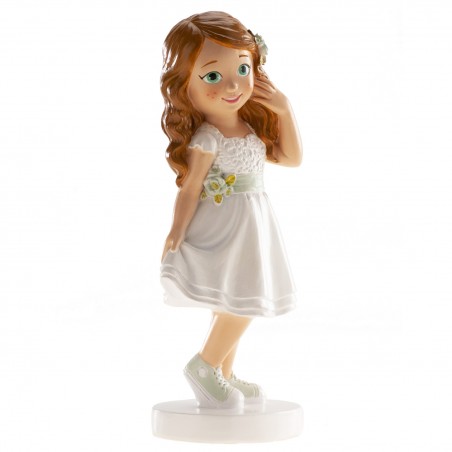 Figura do bolo comunhão menina ana com terno curto