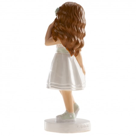 Figura do bolo comunhão menina ana com terno curto
