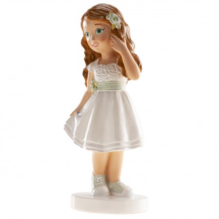 Figura do bolo comunhão menina ana com terno curto