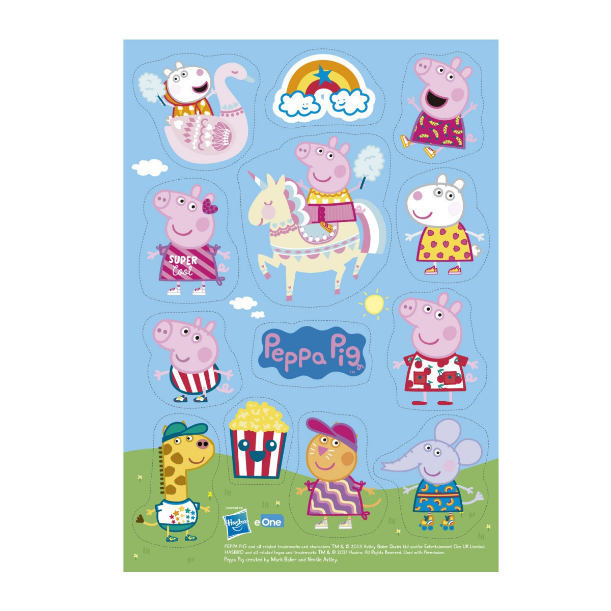 Decoração comestível recortada para bolo e cupcake peppa pig