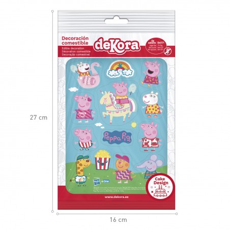 Decoração comestível recortada para bolo e cupcake peppa pig