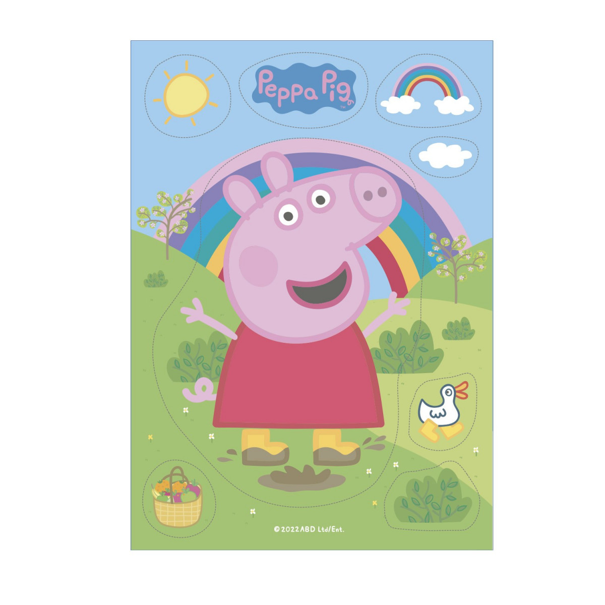 Silhueta de bolo de bolacha com design da peppa pig