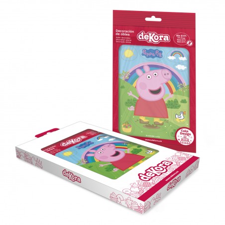 Silhueta de bolo de bolacha com design da peppa pig