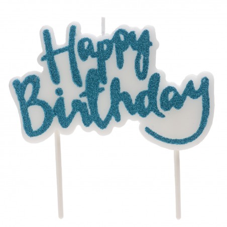 Vela de aniversário feliz aniversário na cor azul