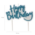 Feliz aniversário vela de aniversário na cor azul