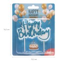 Vela de aniversário feliz aniversário na cor azul