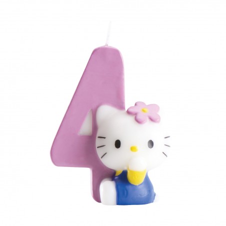 Vela de bolo de aniversário de 4 anos Hello Kitty Design