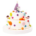 Vela de bolo de aniversário de 4 anos hello kitty design