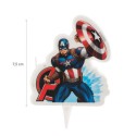 Vela de aniversário com design do capitão américa dos vingadores