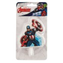 Vela de aniversário com design do capitão américa dos vingadores