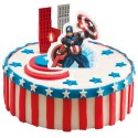 Vela de aniversário com design do capitão américa dos vingadores