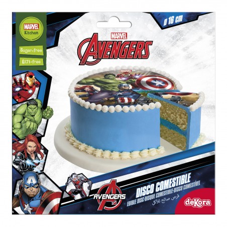 Bolacha comestível para decoração de bolo modelo vingadores
