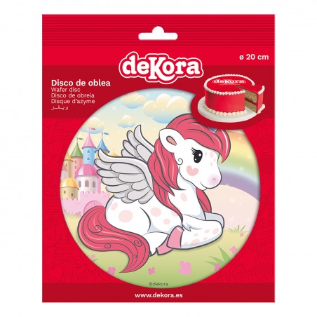 Oblea de folha para bolos com design de unicórnio