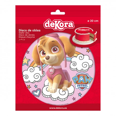 Oblea para decoração de bolos com design do Skype da Patrulha Canina