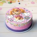 Oblea para decoração de bolos com design do Skype da Patrulha Canina