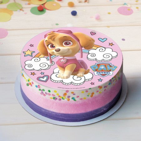 Oblea para decoração de bolos com design do Skype da Patrulha Canina