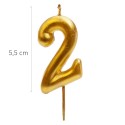 Vela número 2 dourada Brilho e elegância para o seu bolo