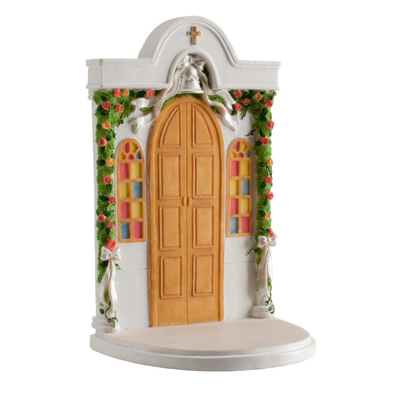 Decoração para bolo de comunhão com motivo de porta de igreja Decoração para bolo de comunhão com motivo de porta de igreja