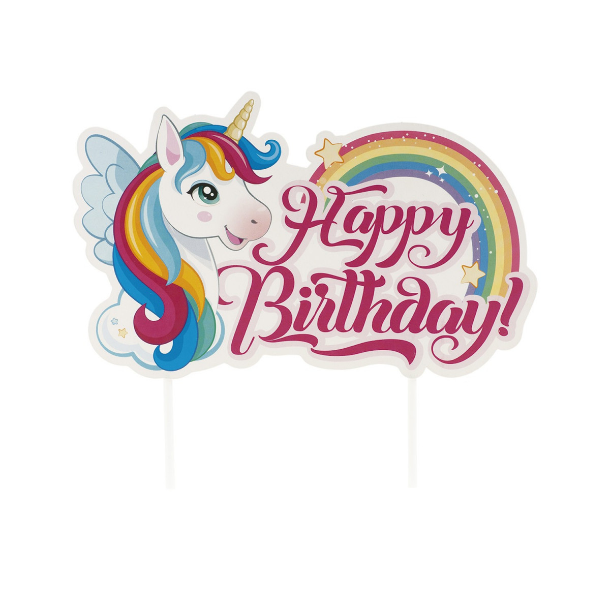 Topper unicórnio para decoração de bolo de aniversário