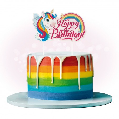 Topper unicórnio para decoração de bolo de aniversário