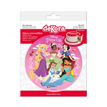 Wafle comestível para decoração de bolo com design das princesas