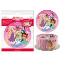 Wafle comestível para decoração de bolo com design das princesas