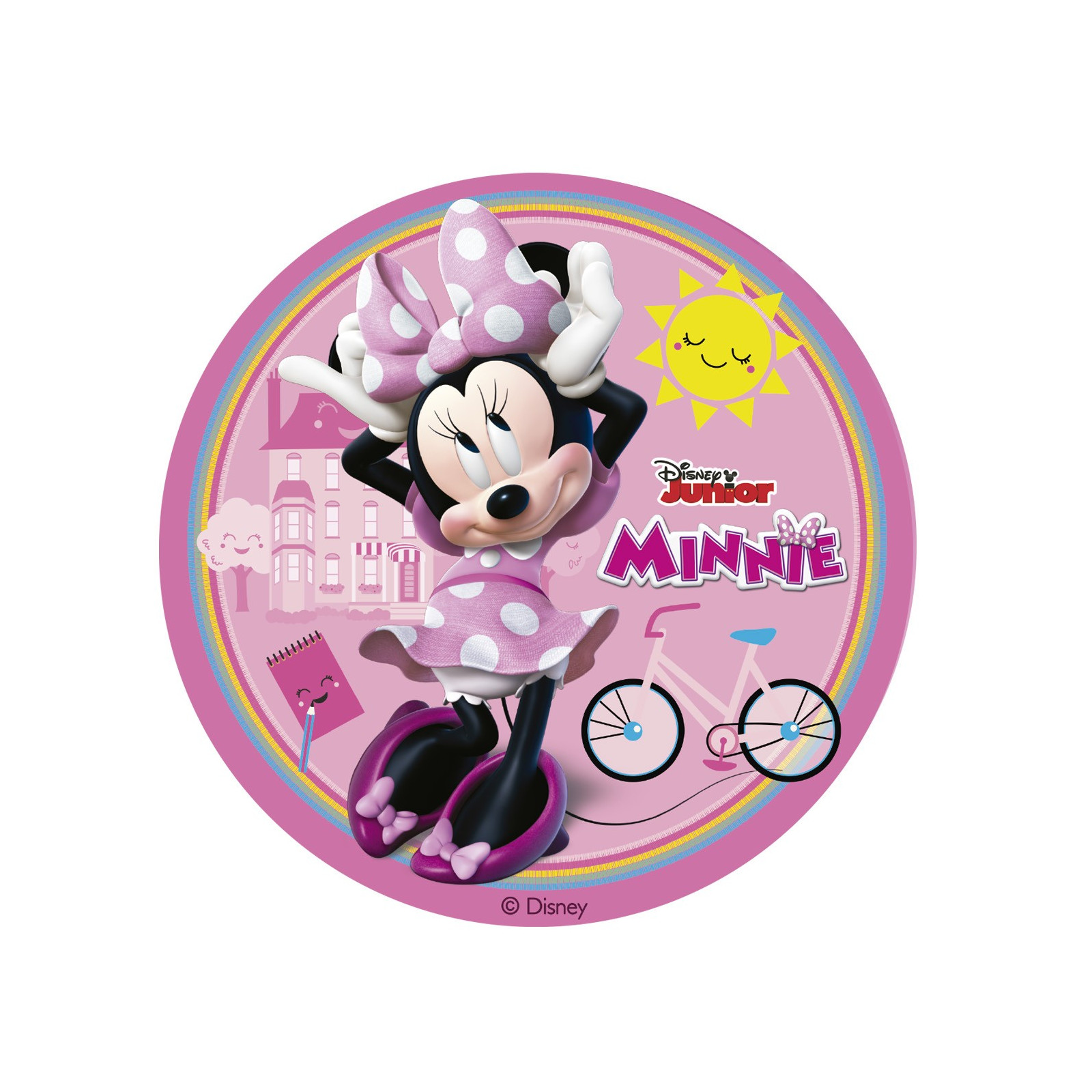 Biscoito comestível para decoração de bolo com design da Minnie